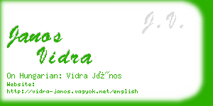 janos vidra business card